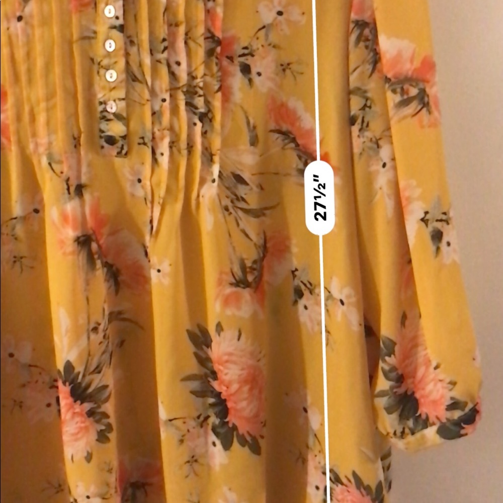 Rose and Olive Yellow Floral Blouse - Picture 4 of 5